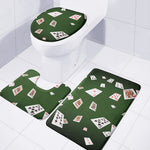 Flying Poker Cards Print 3 Piece Bath Mat Set