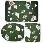 Flying Poker Cards Print 3 Piece Bath Mat Set
