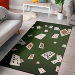 Flying Poker Cards Print Area Rug