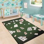 Flying Poker Cards Print Area Rug