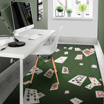 Flying Poker Cards Print Area Rug