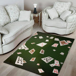 Flying Poker Cards Print Area Rug