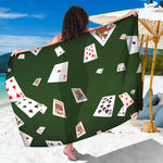 Flying Poker Cards Print Beach Sarong Wrap