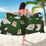 Flying Poker Cards Print Beach Sarong Wrap