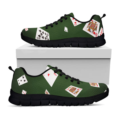 Flying Poker Cards Print Black Sneakers