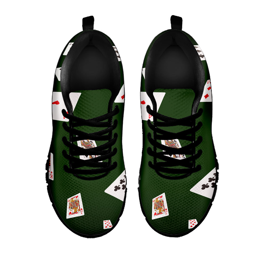 Flying Poker Cards Print Black Sneakers