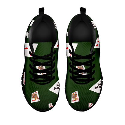 Flying Poker Cards Print Black Sneakers
