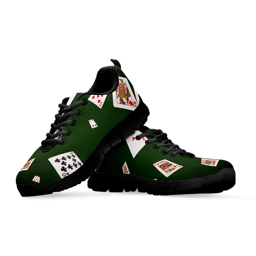 Flying Poker Cards Print Black Sneakers