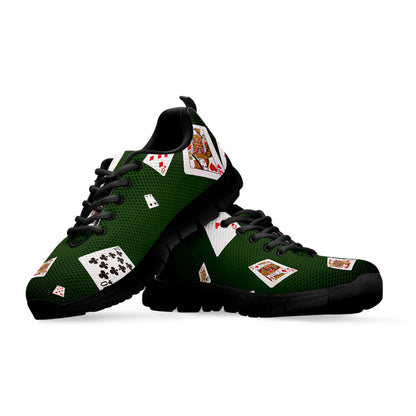 Flying Poker Cards Print Black Sneakers