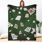 Flying Poker Cards Print Blanket