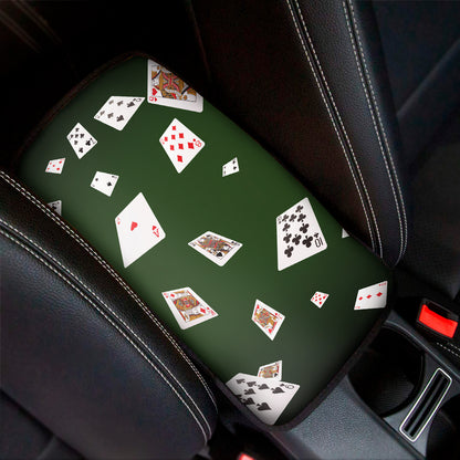 Flying Poker Cards Print Car Center Console Cover