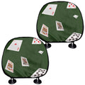 Flying Poker Cards Print Car Headrest Covers