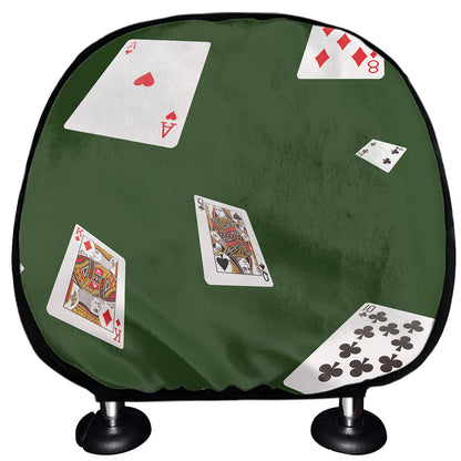 Flying Poker Cards Print Car Headrest Covers