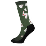 Flying Poker Cards Print Crew Socks