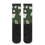Flying Poker Cards Print Crew Socks