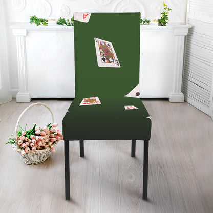 Flying Poker Cards Print Dining Chair Slipcover