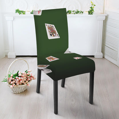 Flying Poker Cards Print Dining Chair Slipcover