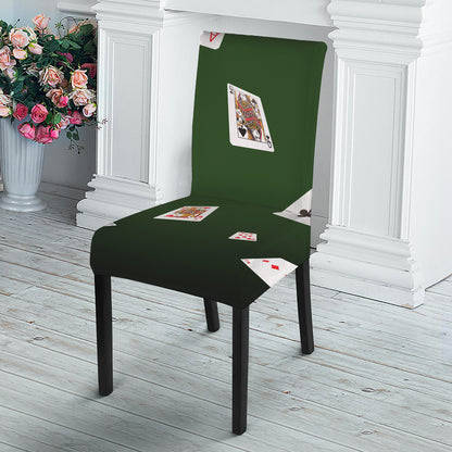 Flying Poker Cards Print Dining Chair Slipcover