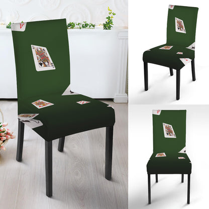 Flying Poker Cards Print Dining Chair Slipcover