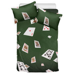 Flying Poker Cards Print Duvet Cover Bedding Set