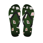 Flying Poker Cards Print Flip Flops