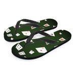 Flying Poker Cards Print Flip Flops