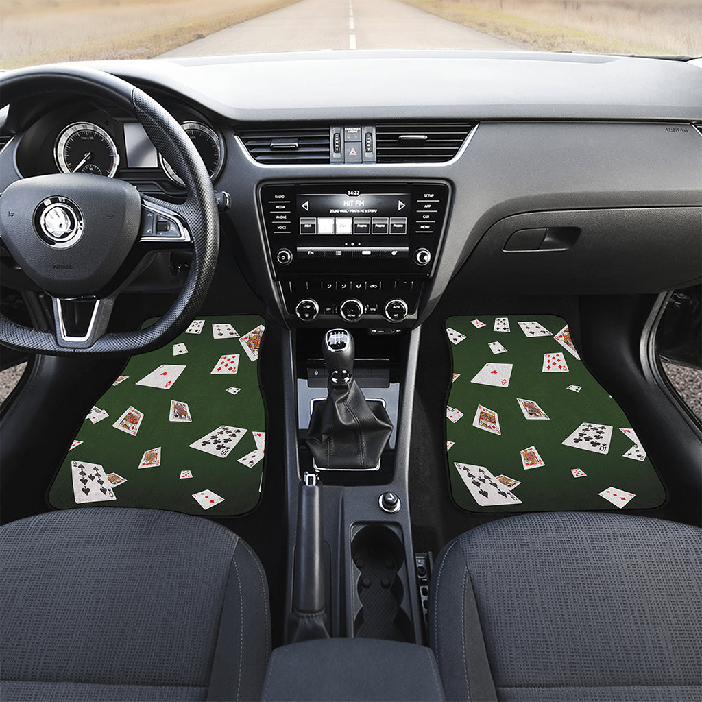 Flying Poker Cards Print Front and Back Car Floor Mats