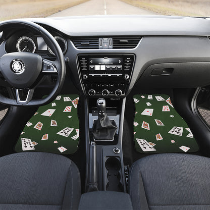 Flying Poker Cards Print Front and Back Car Floor Mats