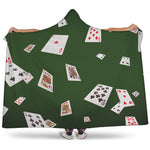 Flying Poker Cards Print Hooded Blanket