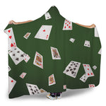 Flying Poker Cards Print Hooded Blanket