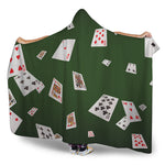Flying Poker Cards Print Hooded Blanket