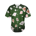 Flying Poker Cards Print Men's Baseball Jersey