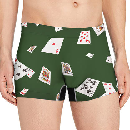 Flying Poker Cards Print Men's Boxer Briefs