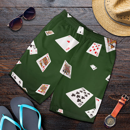 Flying Poker Cards Print Men's Shorts