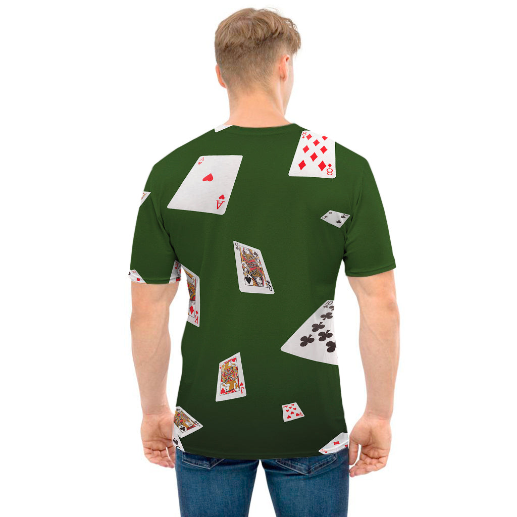 Flying Poker Cards Print Men's T-Shirt