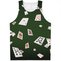Flying Poker Cards Print Men's Tank Top