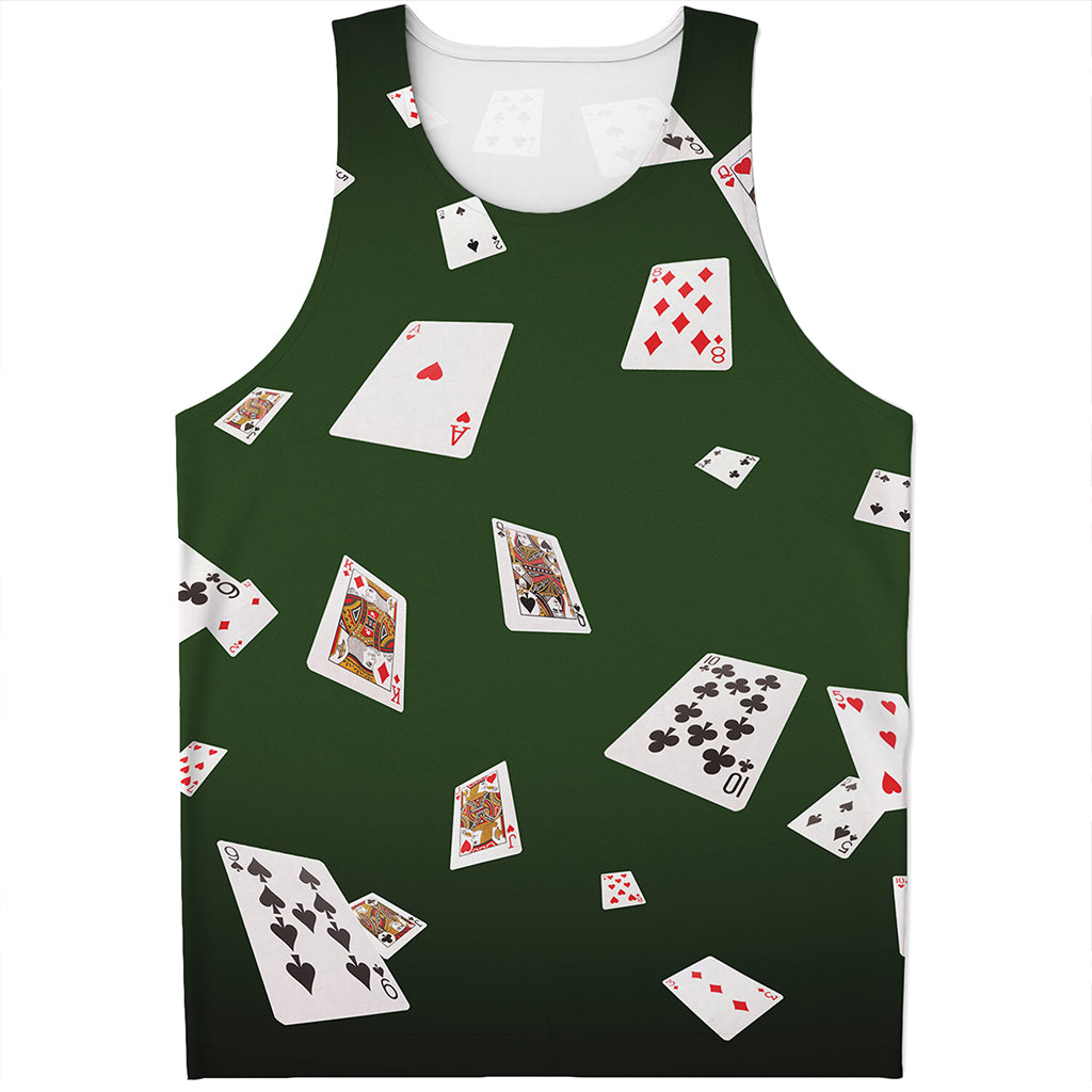 Flying Poker Cards Print Men's Tank Top