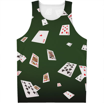 Flying Poker Cards Print Men's Tank Top