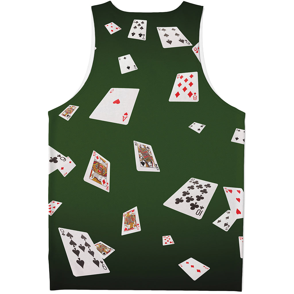 Flying Poker Cards Print Men's Tank Top