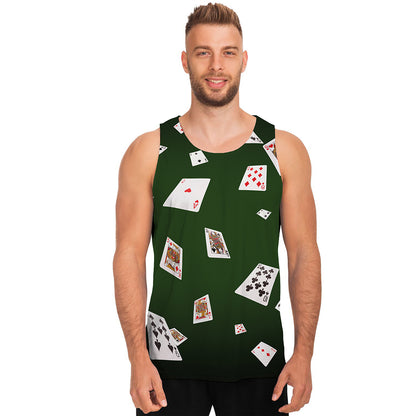 Flying Poker Cards Print Men's Tank Top