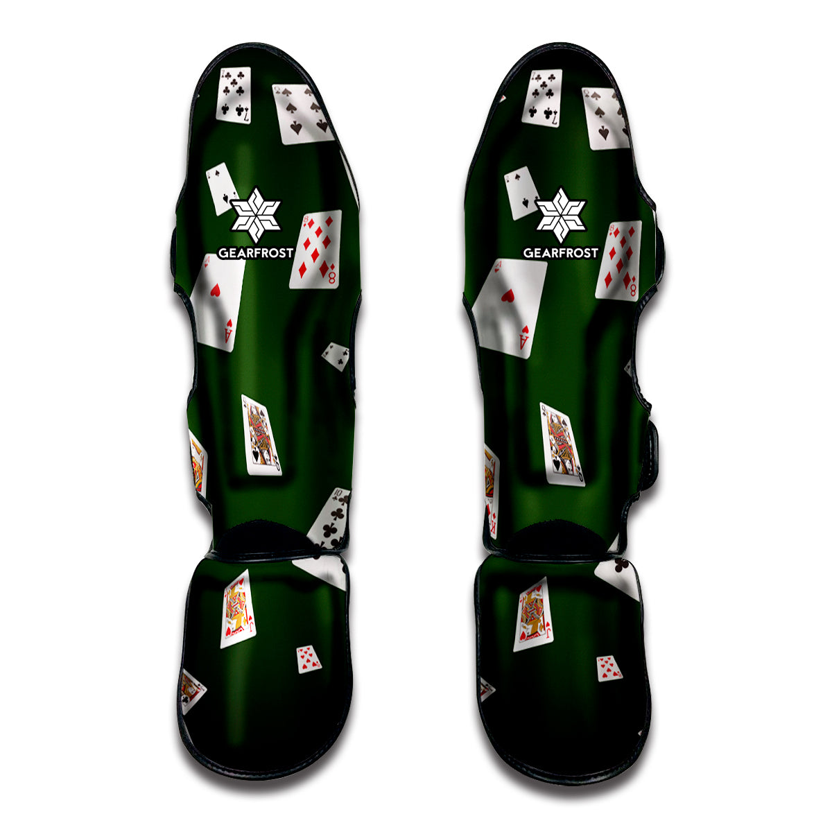 Flying Poker Cards Print Muay Thai Shin Guard