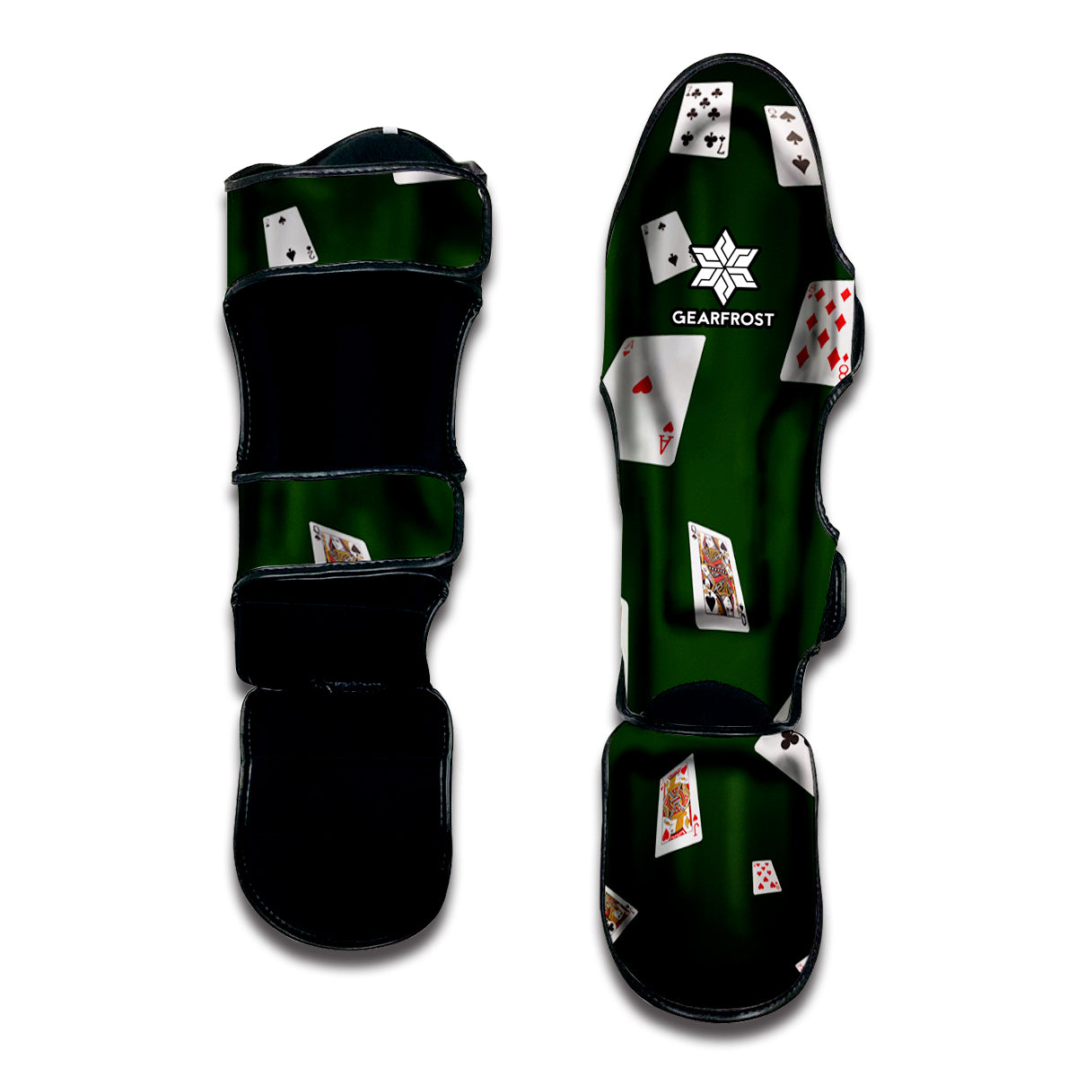 Flying Poker Cards Print Muay Thai Shin Guard