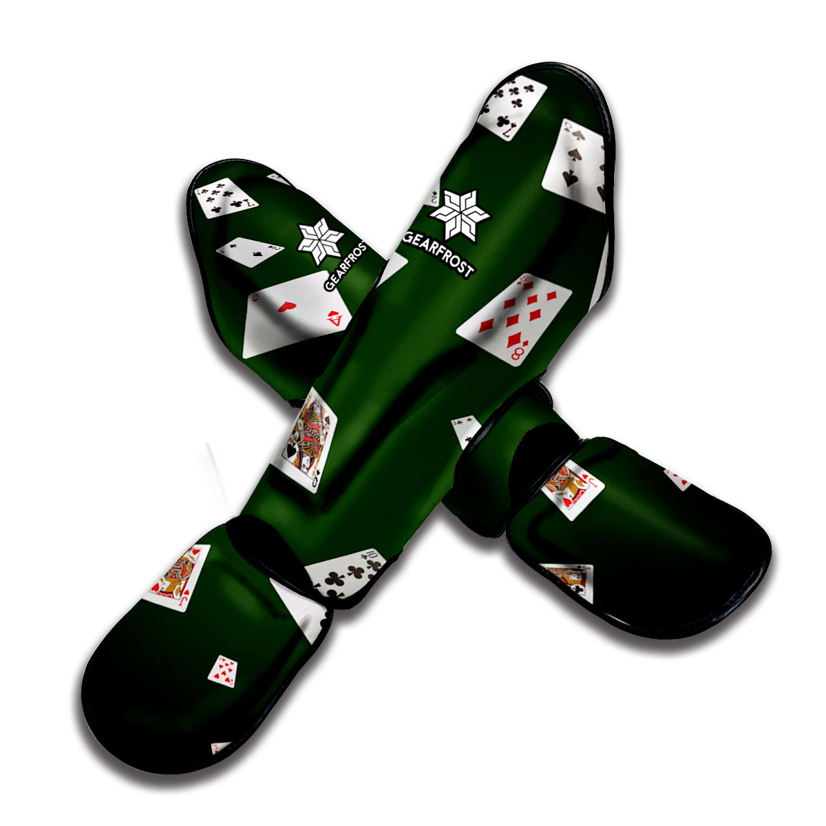 Flying Poker Cards Print Muay Thai Shin Guard