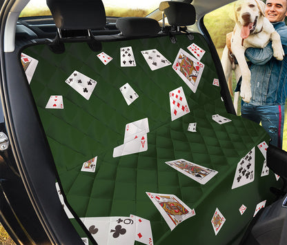Flying Poker Cards Print Pet Car Back Seat Cover