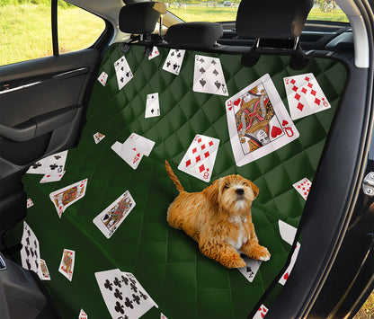 Flying Poker Cards Print Pet Car Back Seat Cover