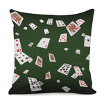 Flying Poker Cards Print Pillow Cover