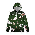Flying Poker Cards Print Pullover Hoodie