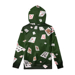 Flying Poker Cards Print Pullover Hoodie