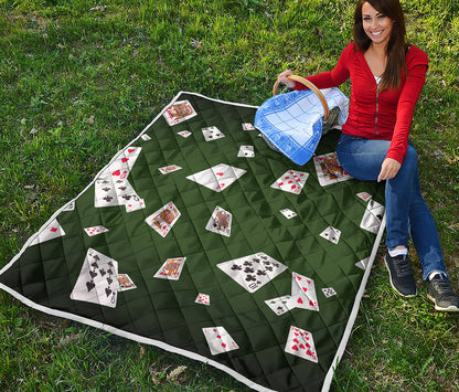 Flying Poker Cards Print Quilt