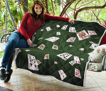 Flying Poker Cards Print Quilt